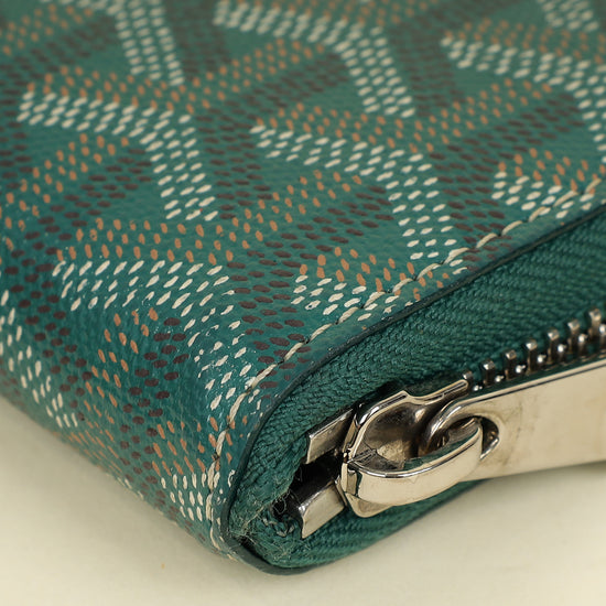 Goyard Green Goyardine Matignon Zippy GM Wallet
