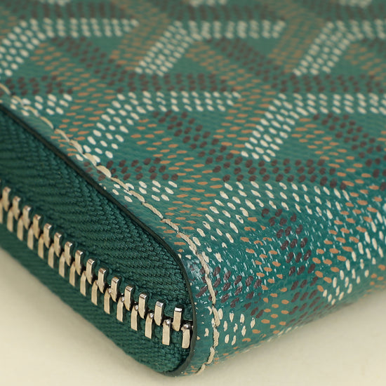 Goyard Green Goyardine Matignon Zippy GM Wallet