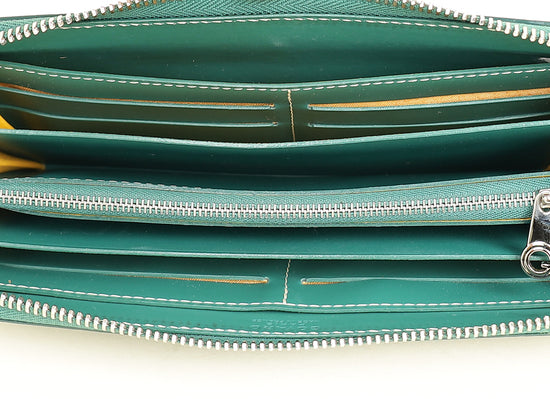Goyard Green Goyardine Matignon Zippy GM Wallet