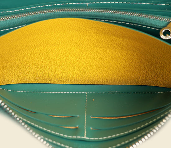 Goyard Green Goyardine Matignon Zippy GM Wallet