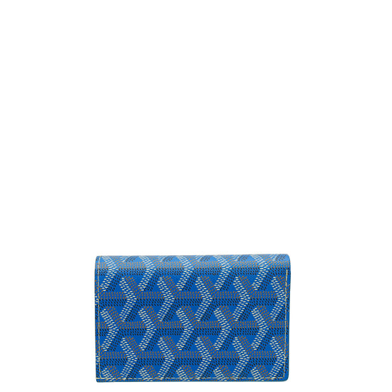 Goyard Blue Goyardine Saint Pierre Card Wallet