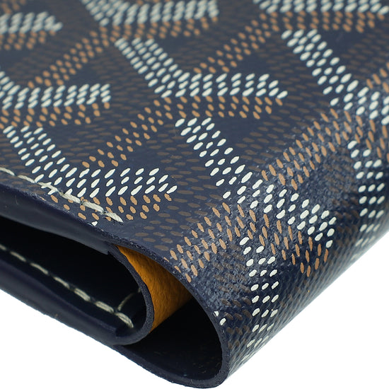 Load image into Gallery viewer, Goyard Navy Blue Goyardine Victoire Wallet
