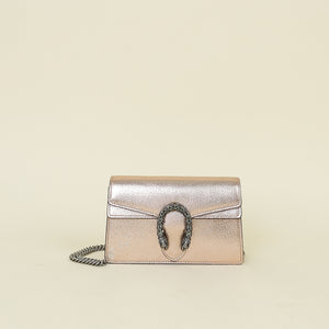Gucci Metallic Rose Dionysus Crystal Super Mini Bag