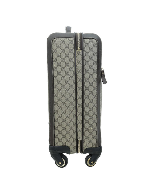 Gucci Bicolor GG Supreme Selleria 4-Wheeled Carry On Suitcase