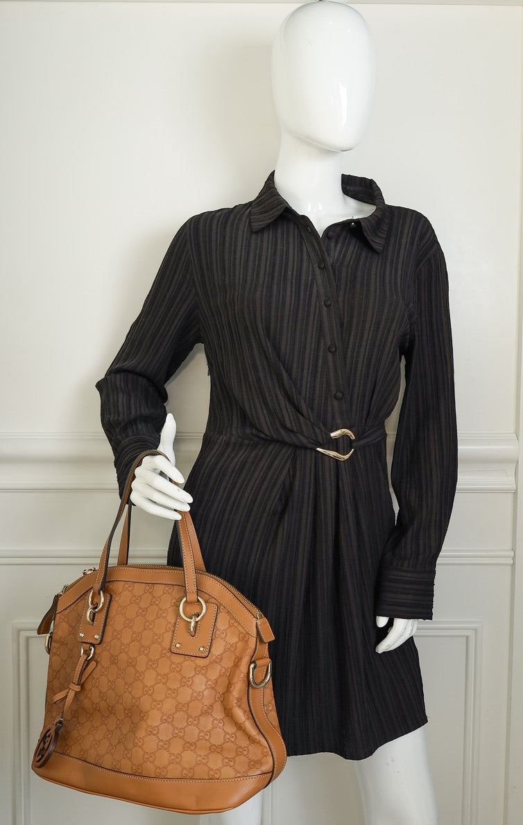 Gucci Brown GG Guccissima Dome Satchel Bag