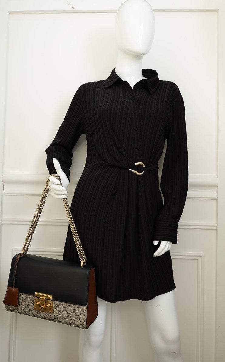 Gucci Tricolor GG Supreme Padlock Medium Shoulder Bag