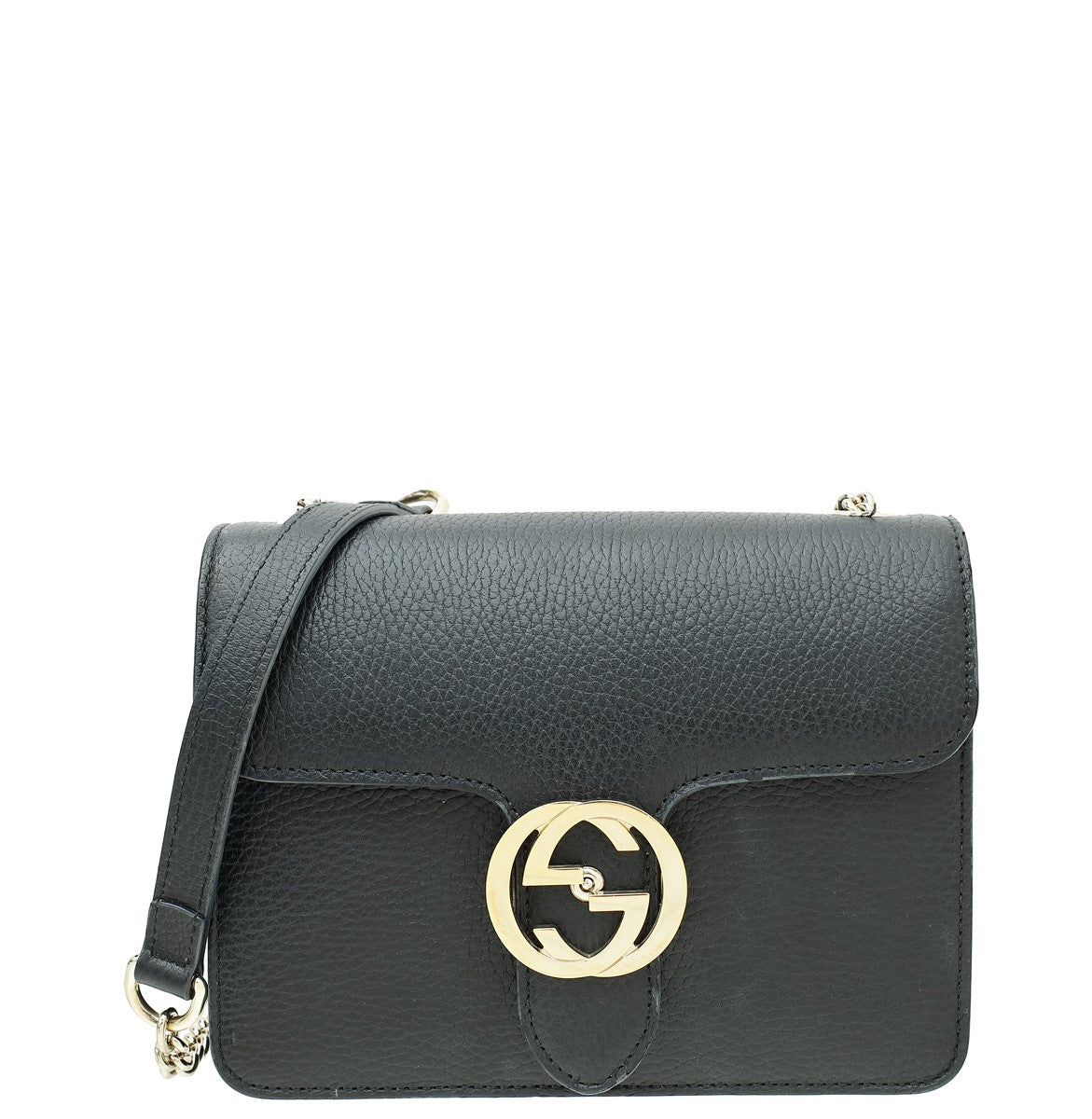 Gucci Black Interlocking G Flap Small Chain Bag-Gucci-THE CLOSET