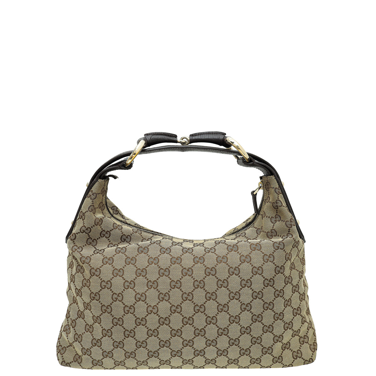 Gucci Ebony GG Horsebit Hobo Bag-Gucci-THE CLOSET