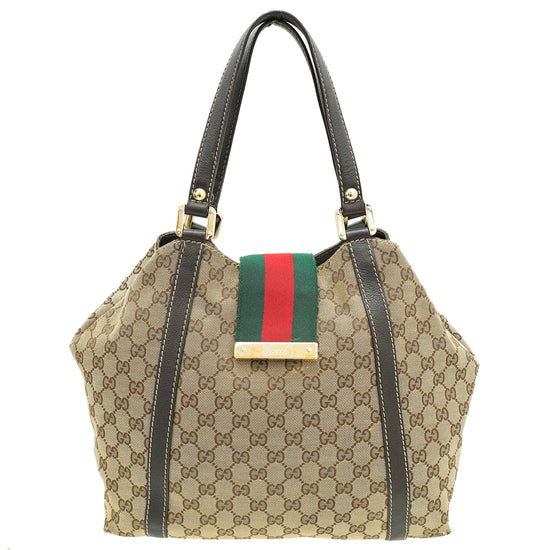 Gucci Tricolor GG New Ladies Web Hobo Bag