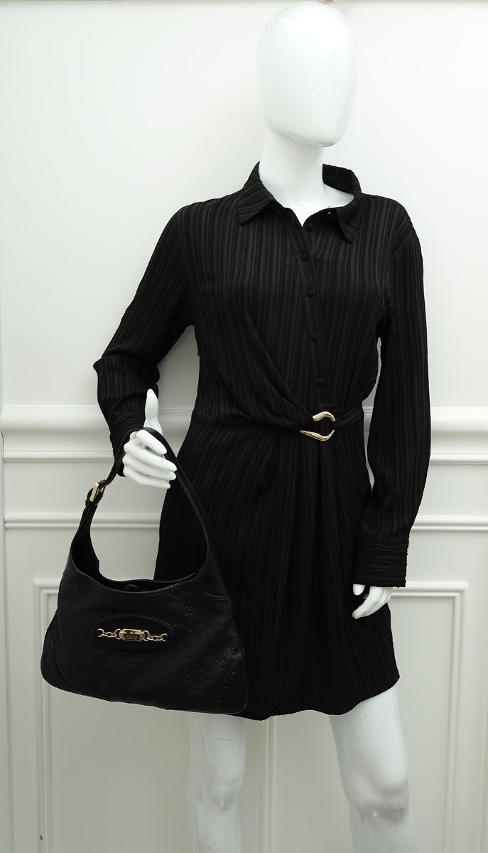 Gucci Black GG Guccissima Punch Hobo Bag-Gucci-THE CLOSET