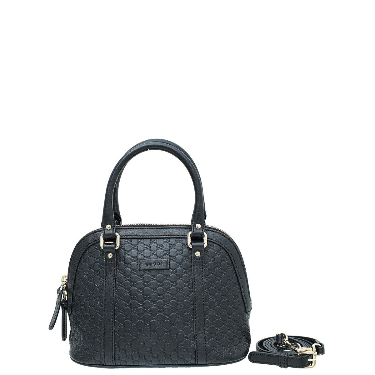 Gucci Black GG Microguccissima Dome Satchel Mini Bag-Gucci-THE CLOSET