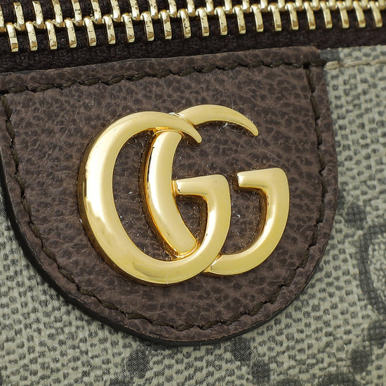 Gucci Brown Ophidia Gg Supreme Makeup Bag In Neutrals