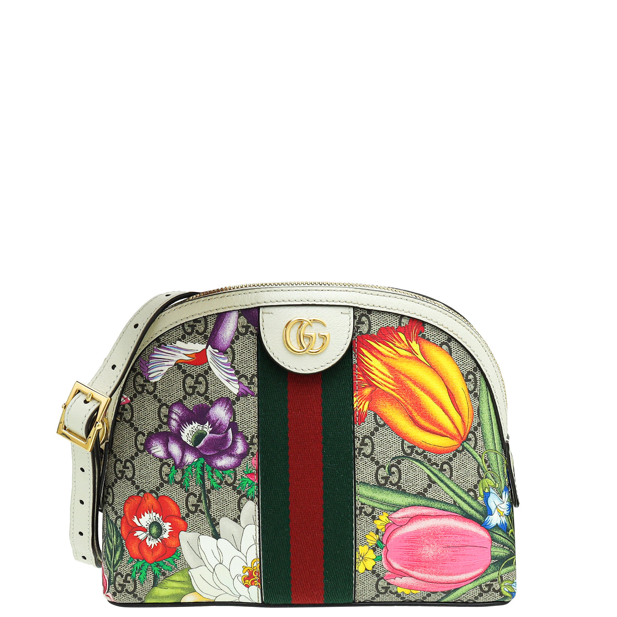 Gucci Multicolor GG Supreme Flora Ophidia Small Bag-Gucci-THE CLOSET