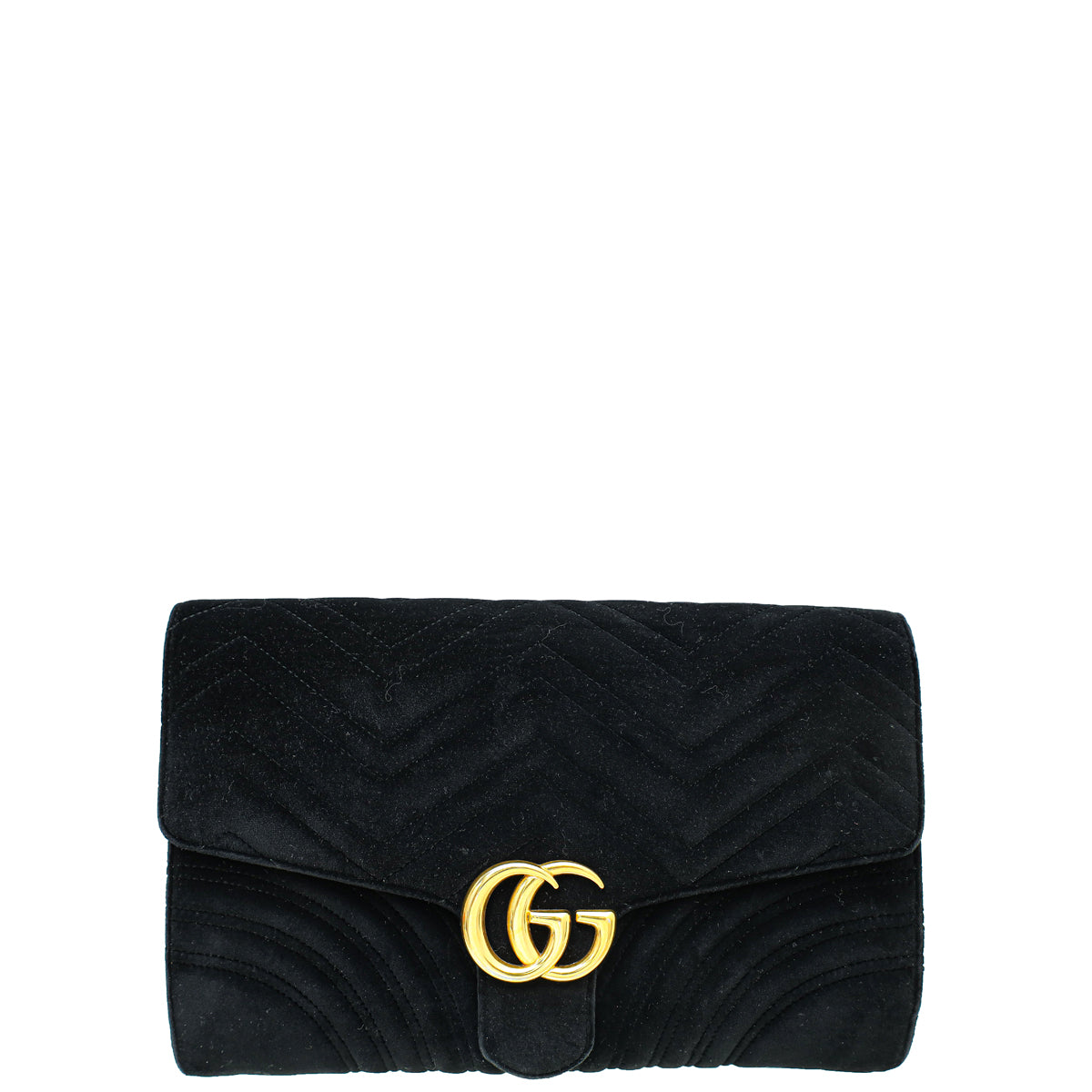 Gucci Black Velvet GG Marmont Clutch-Gucci-THE CLOSET