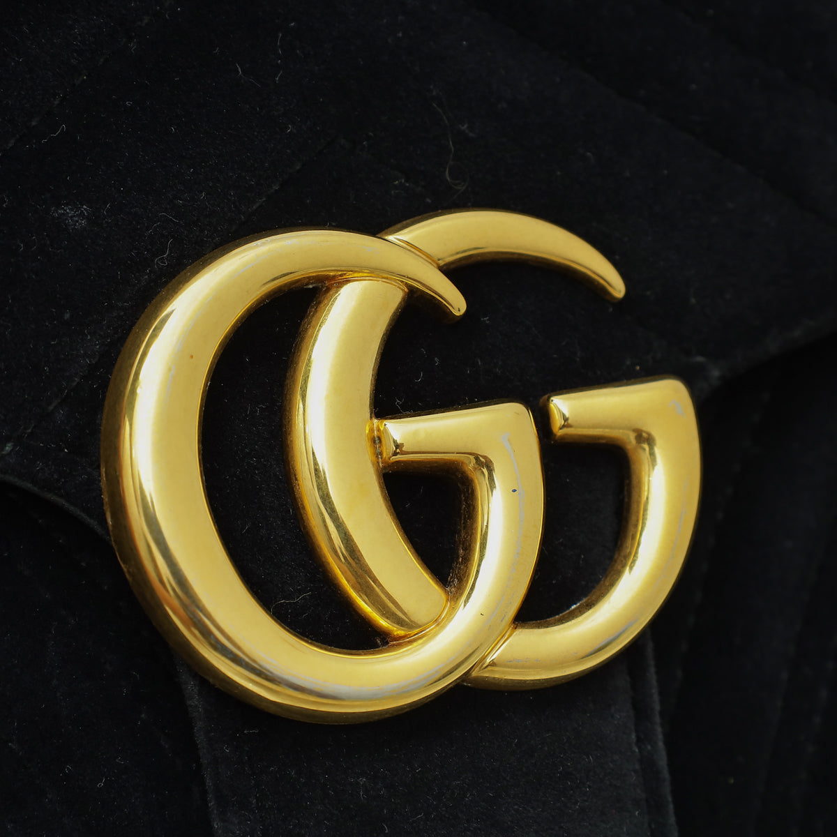 Gucci Black Velvet GG Marmont Clutch