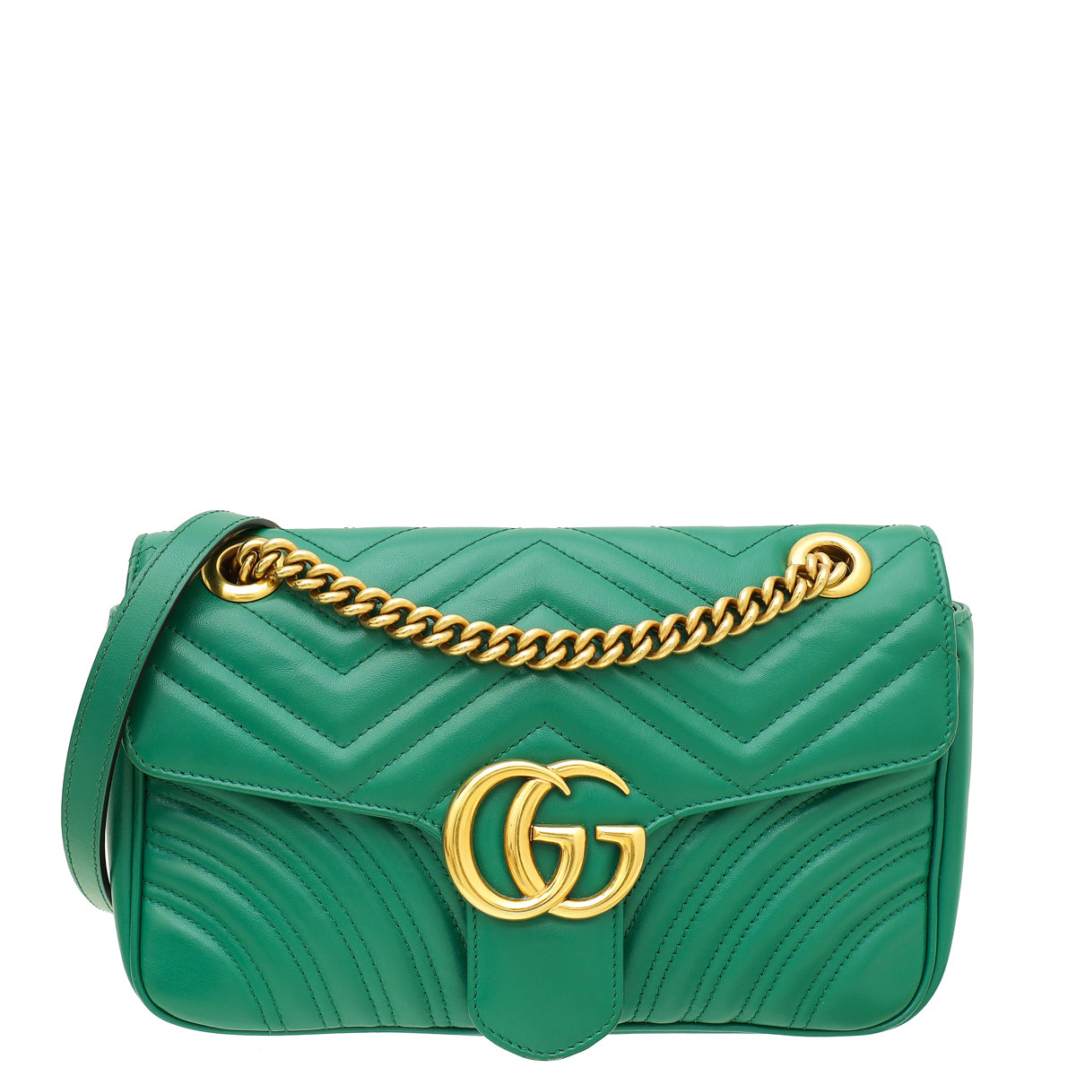 Gucci Green GG Marmont Small Shoulder Bag