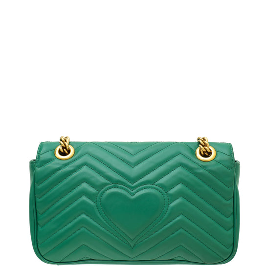 Gucci Green GG Marmont Small Shoulder Bag