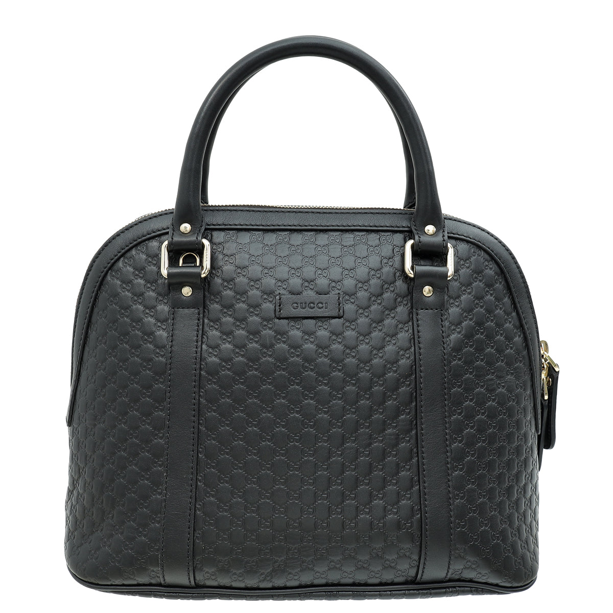 Gucci Black GG Microguccissima Dome Satchel Medium Bag