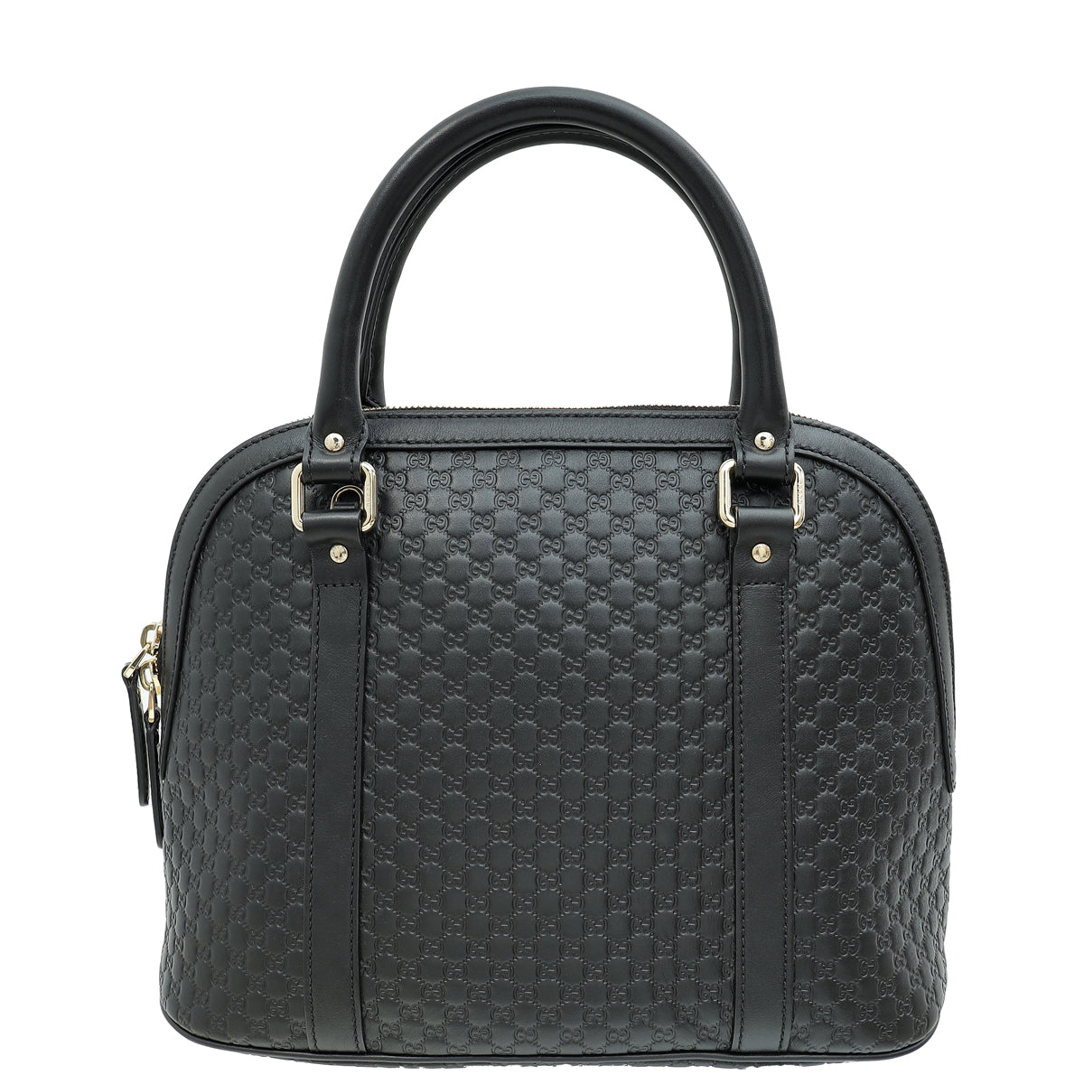 Gucci Black GG Microguccissima Dome Satchel Medium Bag