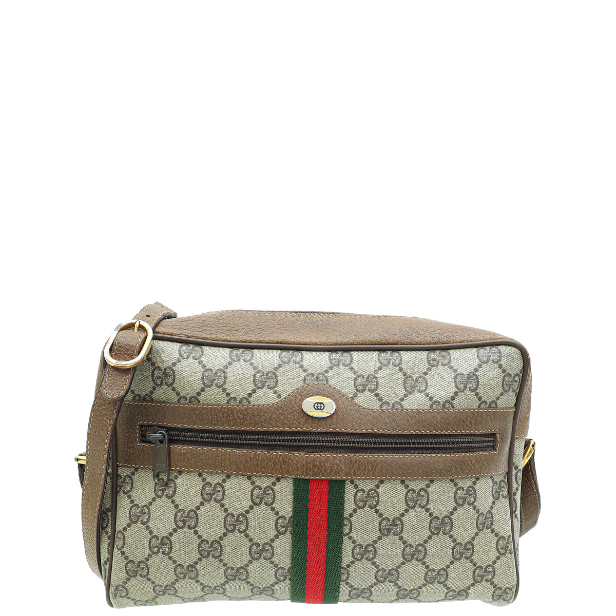 Gucci Ebony Vintage GG Supreme Web Sherry Line Shoulder Bag-Gucci-THE CLOSET