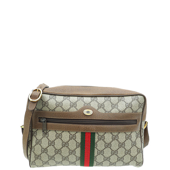 Gucci Ebony Vintage GG Supreme Web Sherry Line Shoulder Bag