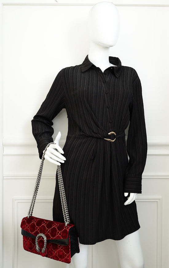 Gucci Red GG Supreme Embroidered Dionysus Flap Bag