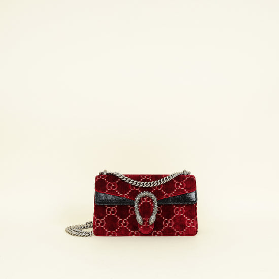 Gucci Red GG Supreme Embroidered Dionysus Flap Bag