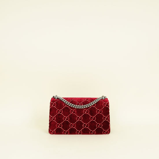 Gucci Red GG Supreme Embroidered Dionysus Flap Bag