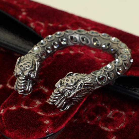 Gucci Red GG Supreme Embroidered Dionysus Flap Bag