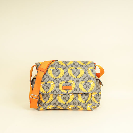 Gucci Ebony Multicolor x Nina Dzyvulska GG Supreme Banana Print Diaper Bag