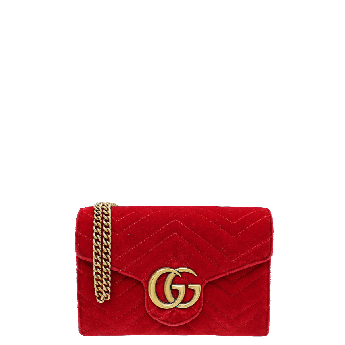 Gucci Red Velvet GG Marmont Mini Shoulder Bag – The Closet