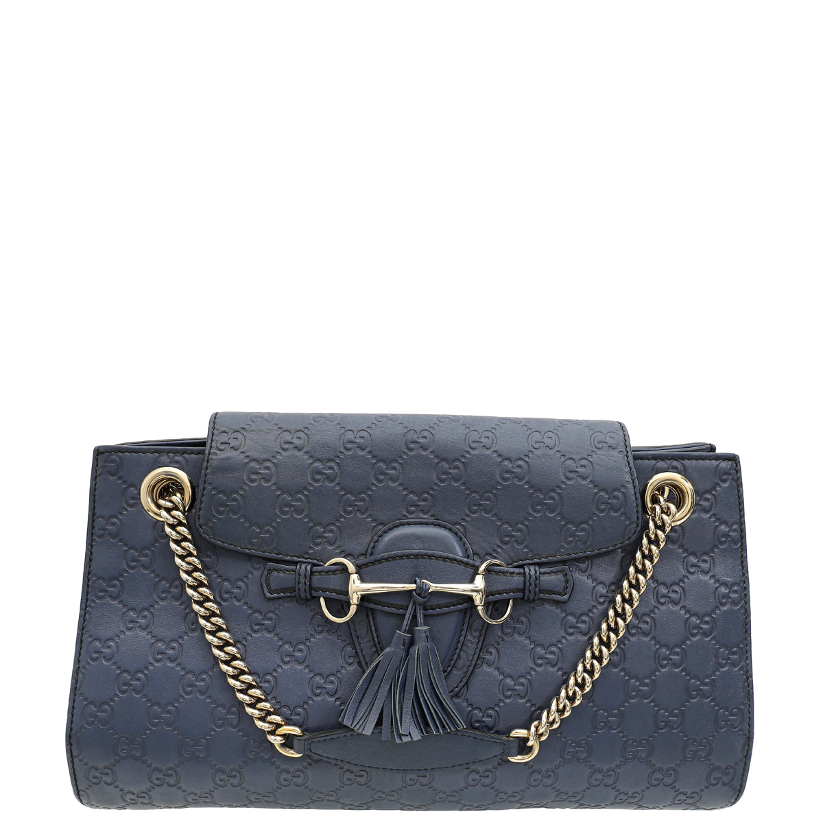 Gucci Navy Blue GG Supreme Emily Large Bag