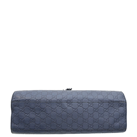 Gucci Navy Blue GG Supreme Emily Large Bag