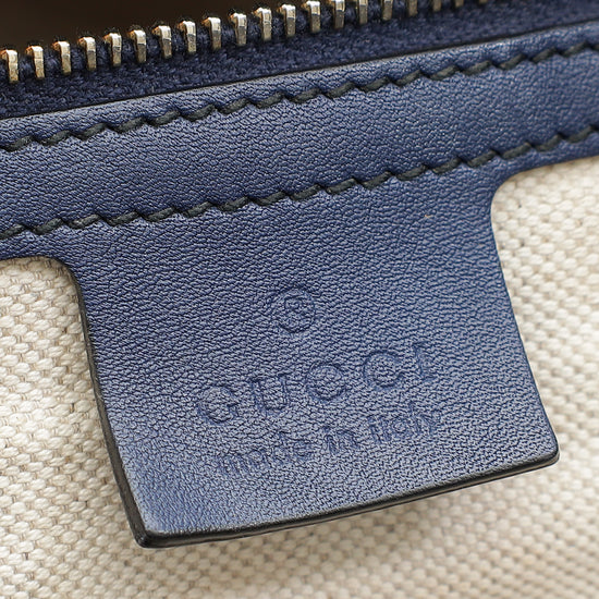 Gucci Navy Blue GG Supreme Emily Large Bag