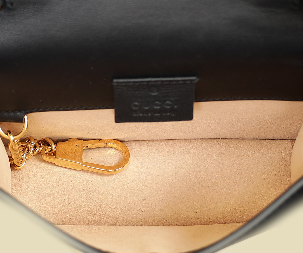 Gucci Black Sylvie Super Mini Chain Bag
