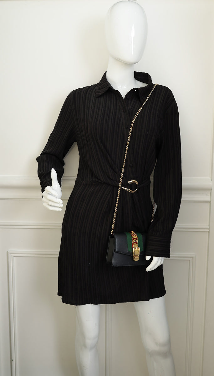 Gucci Black Sylvie Super Mini Chain Bag