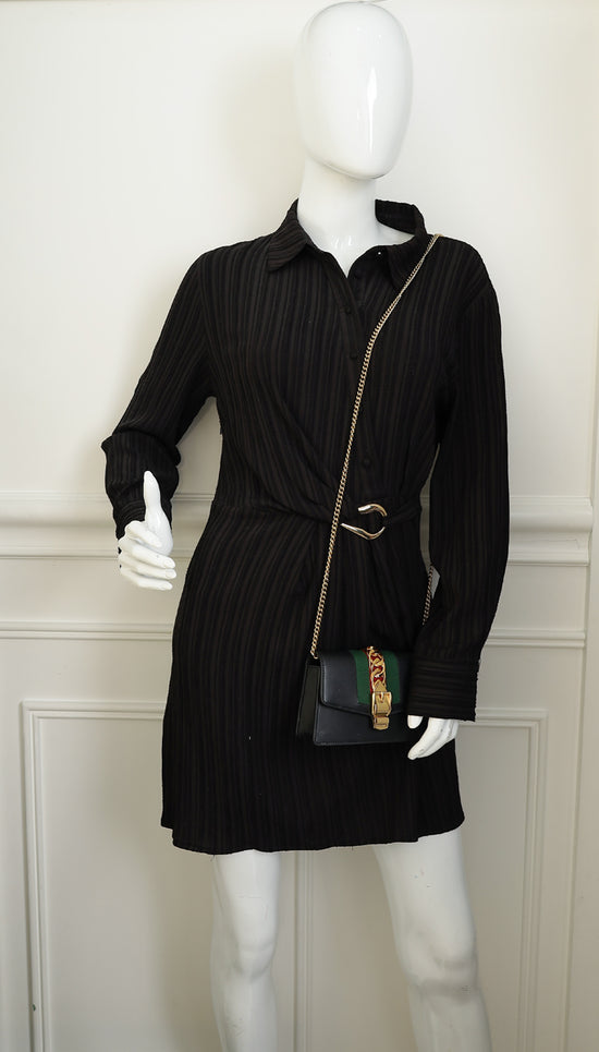 Gucci Black Sylvie Super Mini Chain Bag