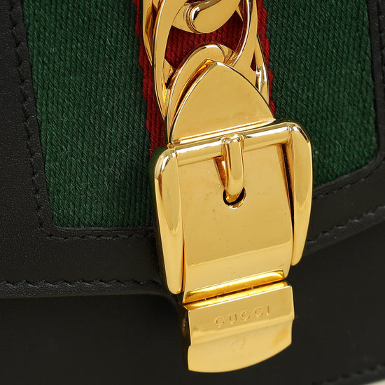 Gucci Black Sylvie Super Mini Chain Bag