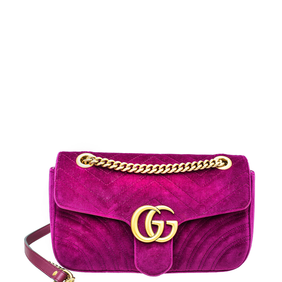 Gucci Violet Velvet GG Marmont Small Bag-Gucci-THE CLOSET