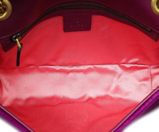 Gucci Violet Velvet GG Marmont Small Bag