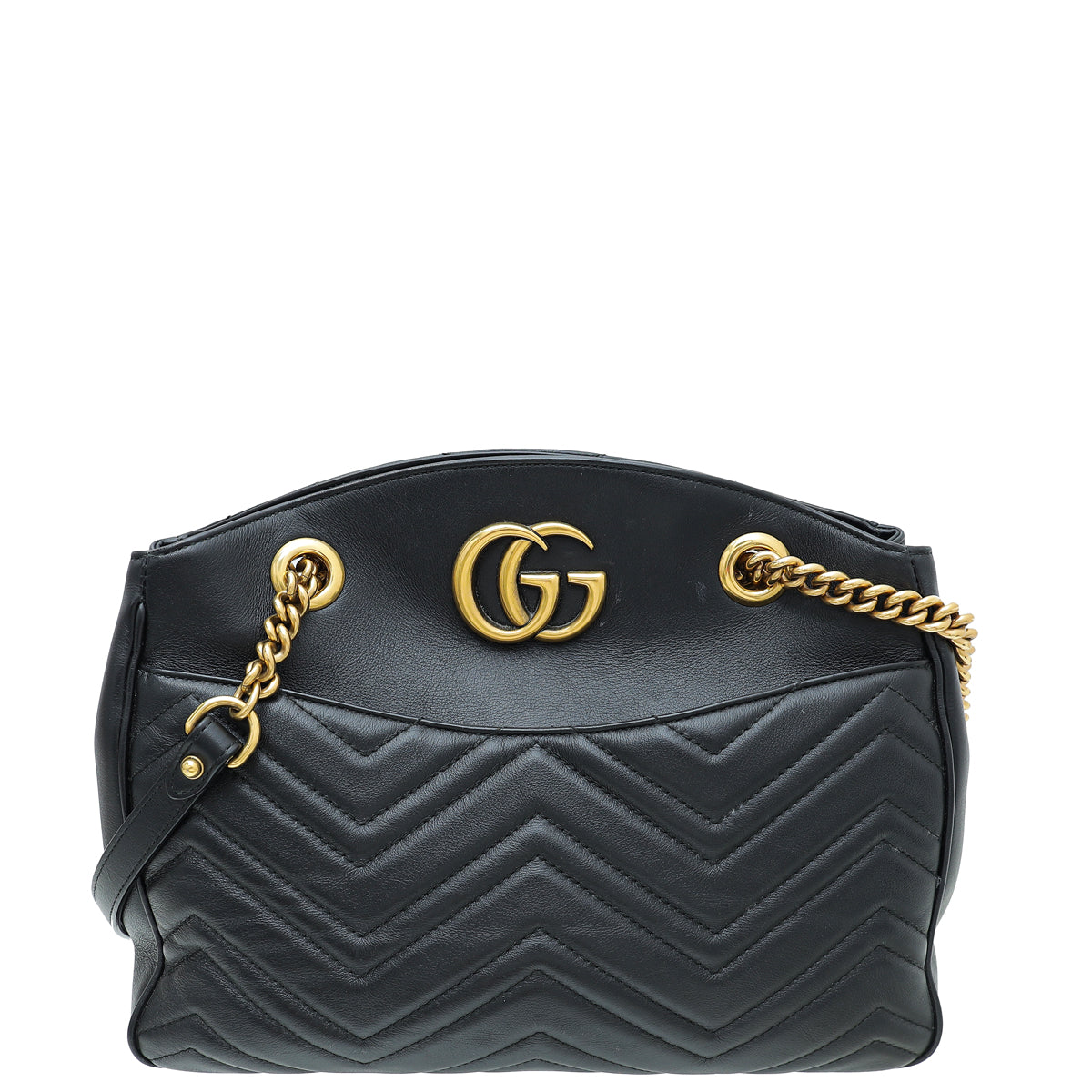 Gucci Black GG Marmont Open Tote Medium Bag-Gucci-THE CLOSET