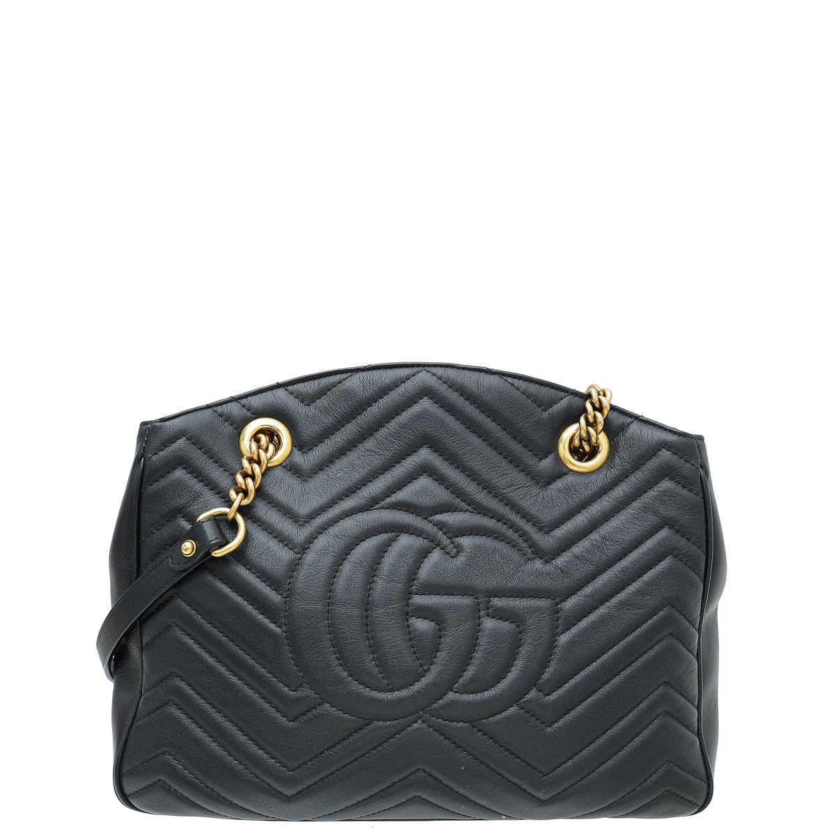 Gucci Black GG Marmont Open Tote Medium Bag-Gucci-THE CLOSET