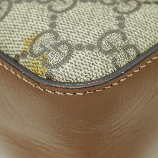 Gucci Bicolor GG Supreme Horsebit 1955 Small Shoulder Bag