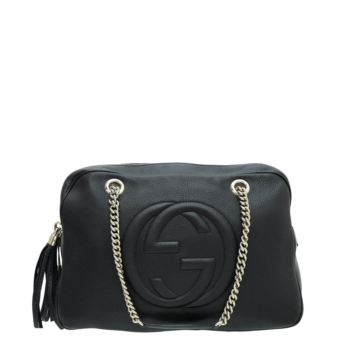 Gucci Black Soho Tassel Chain Large Shoulder Bag-Gucci-THE CLOSET