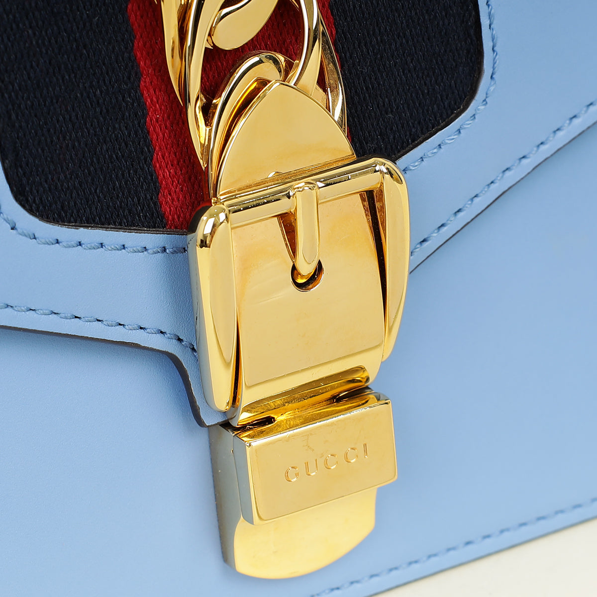 Gucci Light Blue Sylvie Mini Shoulder Bag