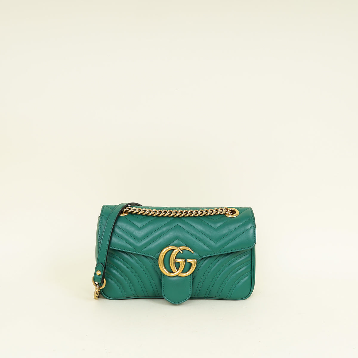 Gucci Green GG Marmont Medium Shoulder Bag