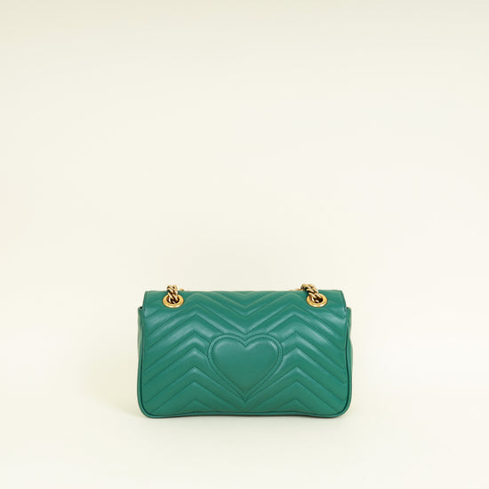 Gucci Green GG Marmont Medium Shoulder Bag