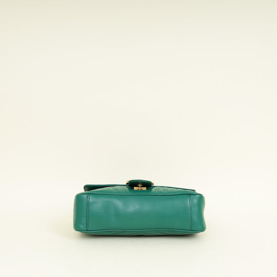 Gucci Green GG Marmont Medium Shoulder Bag