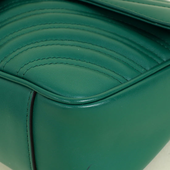 Gucci Green GG Marmont Medium Shoulder Bag