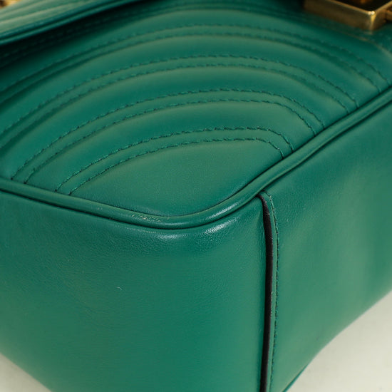 Gucci Green GG Marmont Medium Shoulder Bag